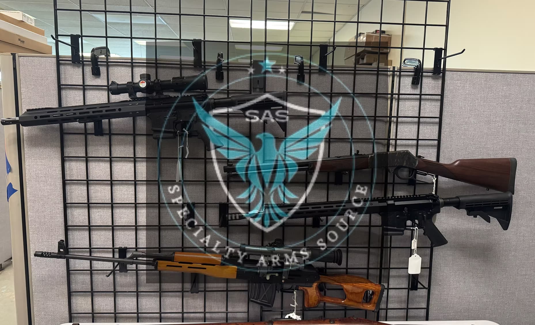 Specialty Arms Source firearms display